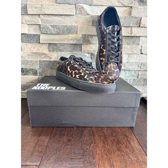 The Kooples Shoes - The Kooples Unisex Leo Poulain Leather Leopard Sneakers Size 9-9.5 Mob‎ Wife
